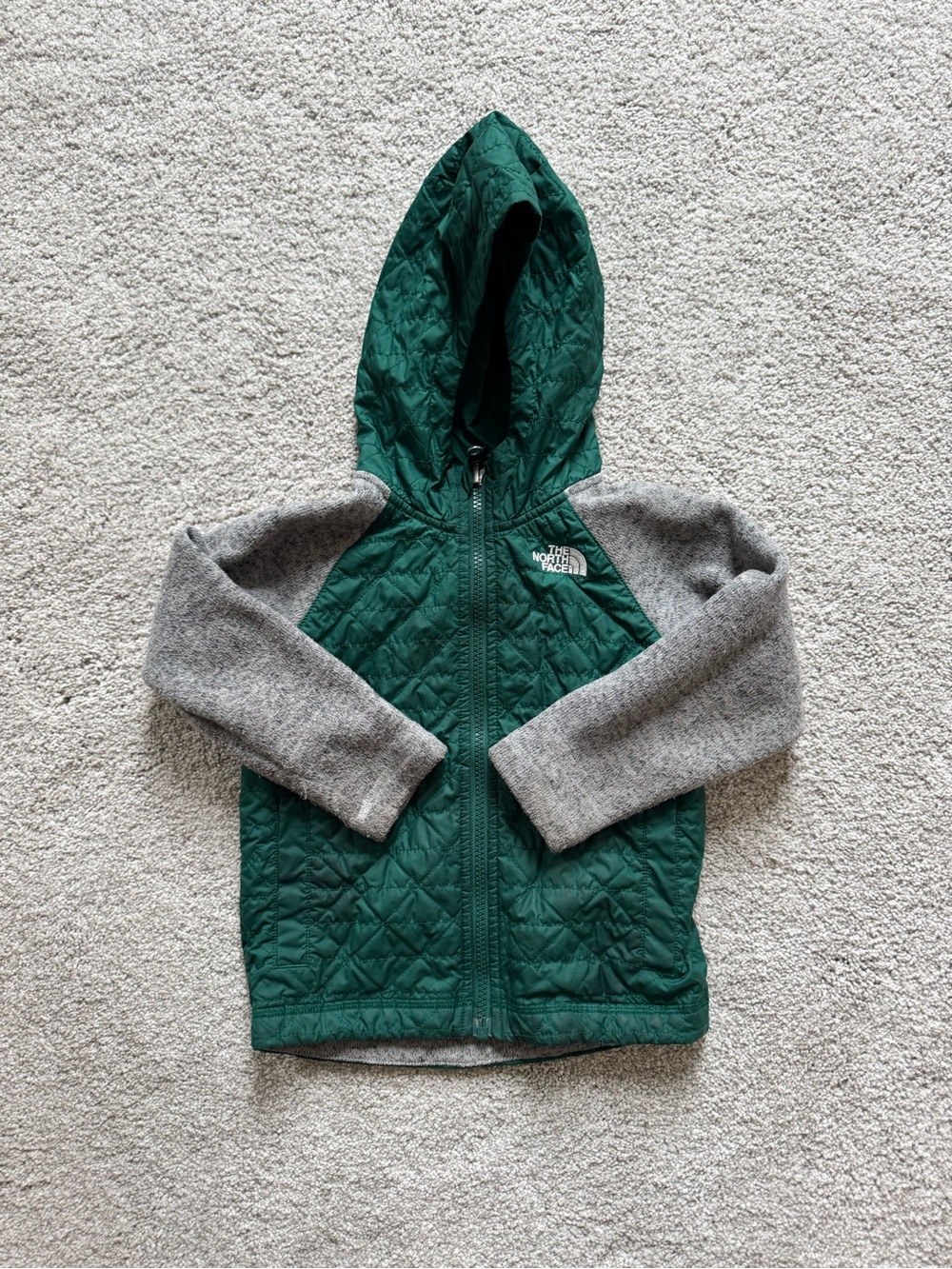 The North Face Kids' Green Quilted Hooded Jacket - 4T